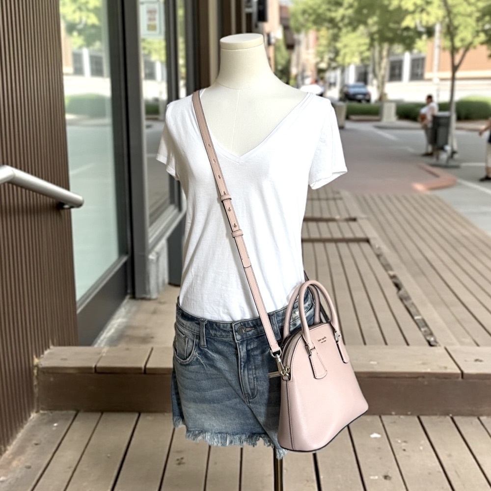 Authentic Kate Spade Soft Pink Leather Satchel Crossbody Handbag - Picture 15 of 16